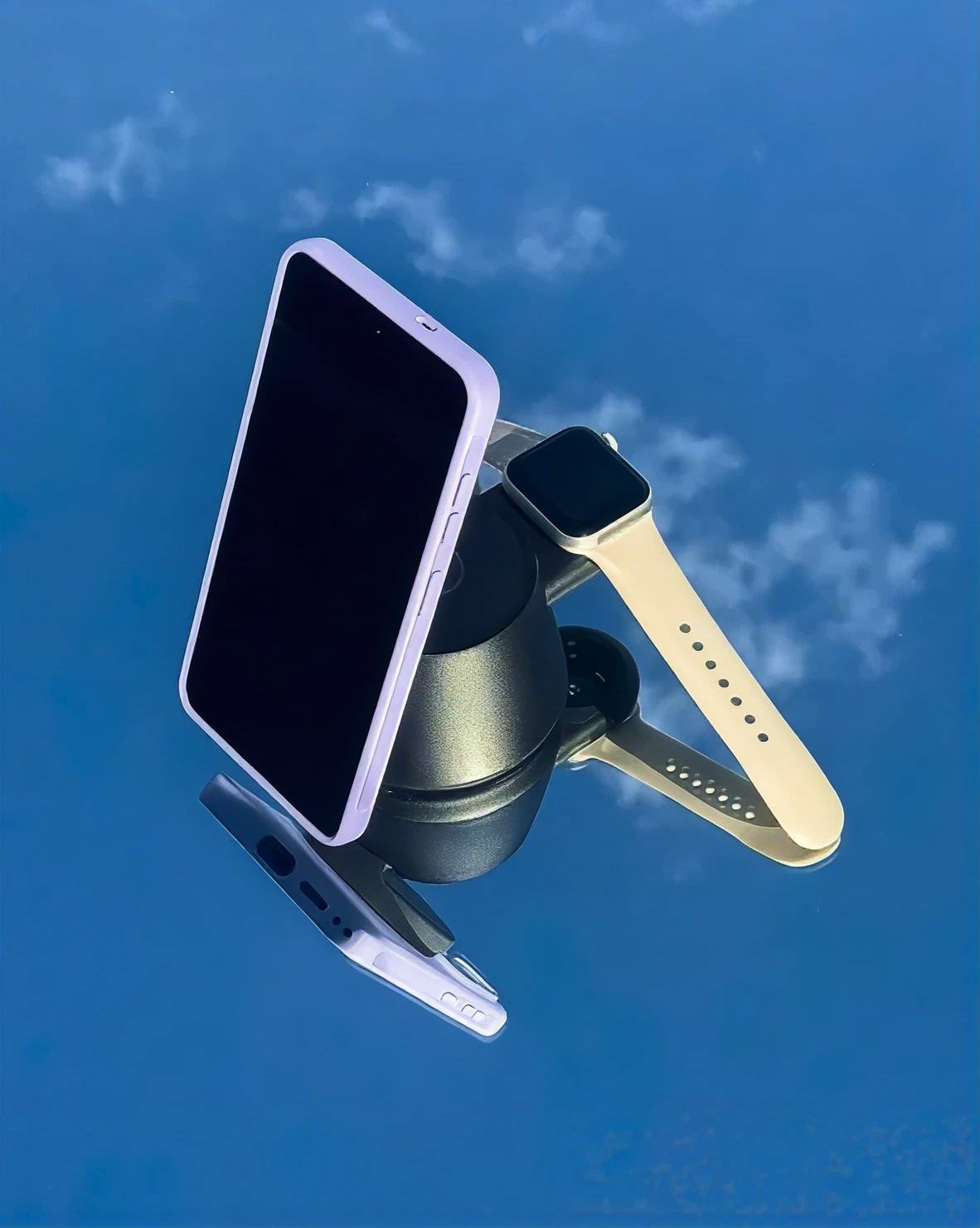 Phone on a MagSafe stand